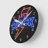 Laten we Rock Lightning Bolt Ronde Klok (Hoek)