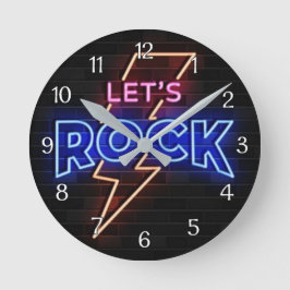 Laten we Rock Lightning Bolt Ronde Klok