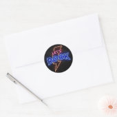 Laten we Rock Lightning Bolt Round Ronde Sticker (Envelop)