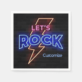 Laten we Rock Lightning Bolt Servet