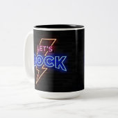Laten we Rock Lightning Bolt Tweekleurige Koffiemok (Voorkant links)