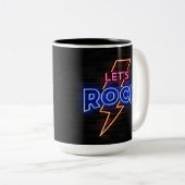 Laten we Rock Lightning Bolt Tweekleurige Koffiemok (Voorkant rechts)