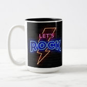 Laten we Rock Lightning Bolt Tweekleurige Koffiemok (Links)