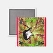 Laten we Rock magneet met fractal achtergrond (Voorkant / Achterkant)