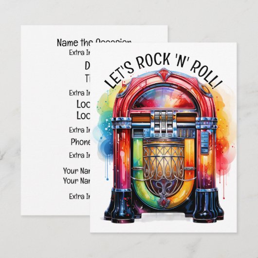 Laten we Rock 'N' Roll Kaart (Voorkant / Achterkant)