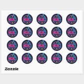 Laten we Rock Retro Neon Ronde Ronde Sticker (Vel)
