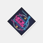 Laten we Rock Retro Neon Servet (Hoek)