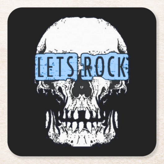 Laten we Rock Skull Kartonnen Onderzetters (Voorkant)