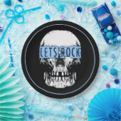 Laten we Rock Skull Papieren Bordje (Feest)