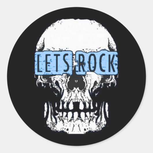 Laten we Rock Skull Ronde Sticker (Voorkant)
