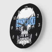 Laten we Rock Skull Round Grote Klok (Hoek)