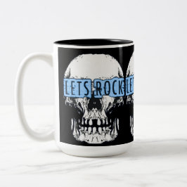 Laten we Rock Skull Tweekleurige Koffiemok