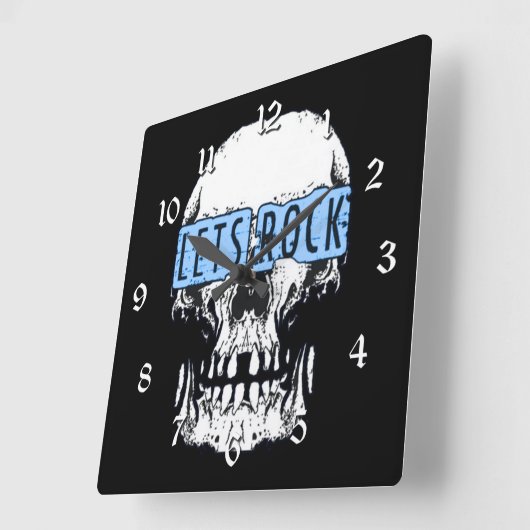 Laten we Rock Skull Vierkante Klok (Hoek)