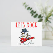 Laten we Rock Snowman Briefkaart (Staand voorkant)