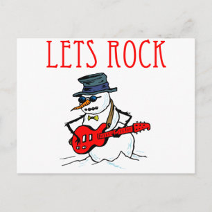 Laten we Rock Snowman Briefkaart