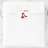 Laten we Rock Snowman Ronde Sticker (Tas)