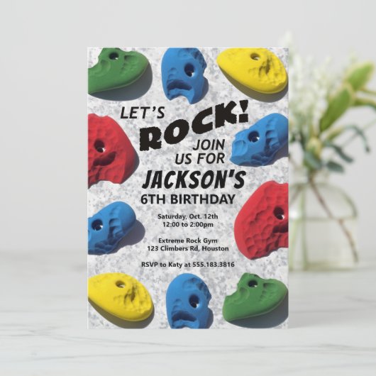 Laten we rocken! Kind Rock Climbing Verjaardag Kaart (Staand voorkant)