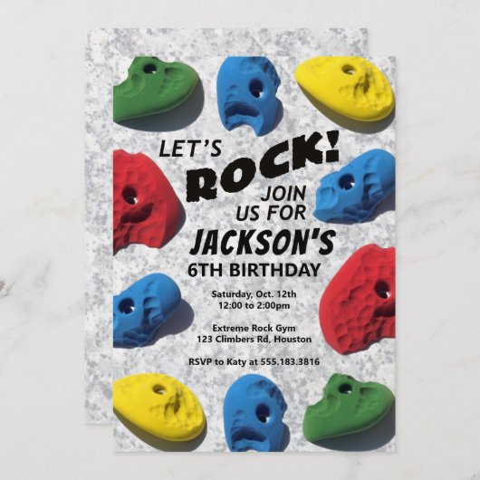 Laten we rocken! Kind Rock Climbing Verjaardag Kaart (Voorkant / Achterkant)