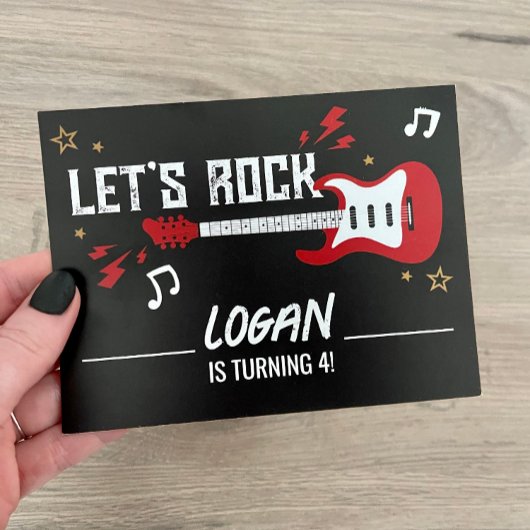 Laten we rocken Verjaardagsmuziek Band Uitnodiging