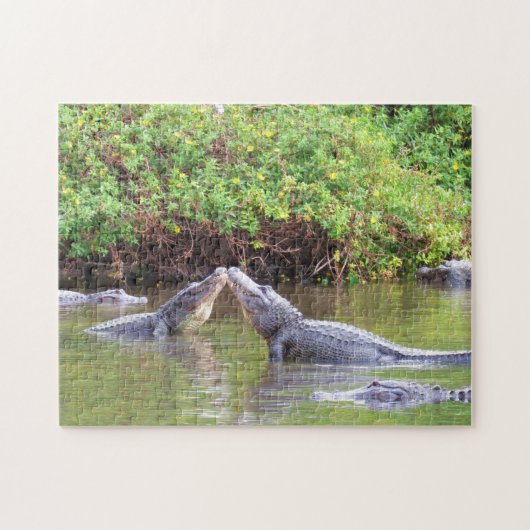 Laten we roemen - Lente met de gators! - Alligator Legpuzzel (Horizontaal)