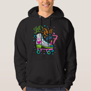 Laten we Rol naar 7 Jaar oud 7e Verjaardag Skaten Hoodie