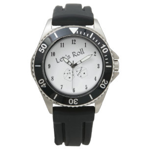 Laten we Roll Dice met Black Numbers Horloge