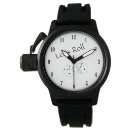Laten we Roll Dice met zwarte nummers Horloge