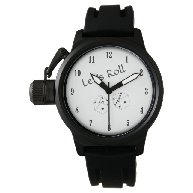 Laten we Roll Dice met zwarte nummers Horloge (Voorkant)