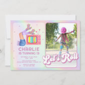 Laten we Roll Disco Roller Schaatsen Kinderen Verj Kaart (Voorkant)