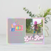 Laten we Roll Disco Roller Schaatsen Kinderen Verj Kaart (Staand voorkant)