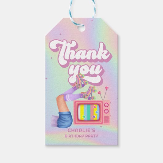 Laten we Roll Fun Retro Roller Schaatsen Meisjes V Cadeaulabel (Voorkant)