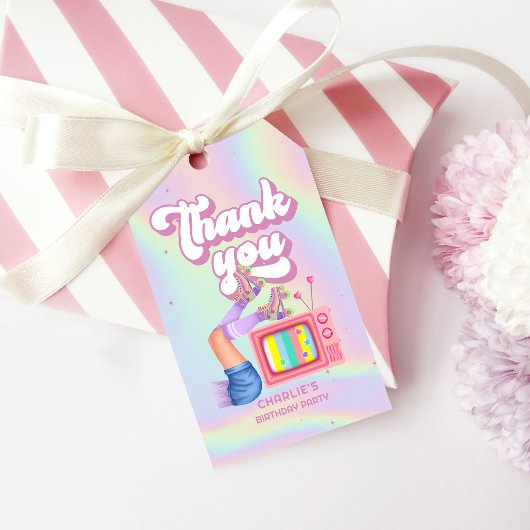 Laten we Roll Fun Retro Roller Schaatsen Meisjes V Cadeaulabel