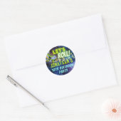 Laten we Roll Glow Roller Skating Boys Party Favor Ronde Sticker (Envelop)