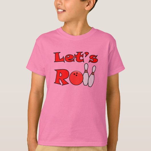 Laten we Roll - Kinder Bowling-Shirt T-shirt (Voorkant)