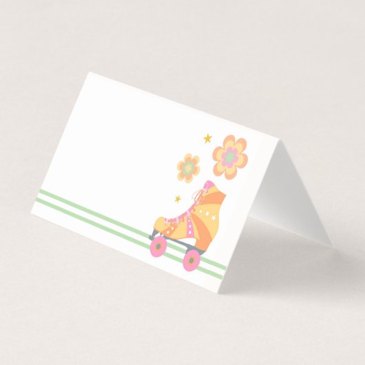 Laten we Roll Meisje Roller Schaatsen Gevouwen Ten Kaart (Voorkant)