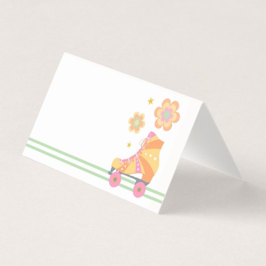 Laten we Roll Meisje Roller Schaatsen Gevouwen Ten Kaart (Achterkant)