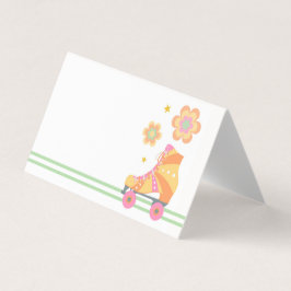 Laten we Roll Meisje Roller Schaatsen Gevouwen Ten Kaart