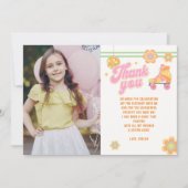 Laten we Roll Meisje Roller Schaatsen Verjaardag F Bedankkaart (Voorkant)