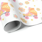 Laten we Roll Meisje Roller Schaatsen Verjaardagsf Cadeaupapier (Rol Hoek)