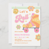 Laten we Roll Meisje Roller Schaatsen Verjaardagsf Kaart (Voorkant)