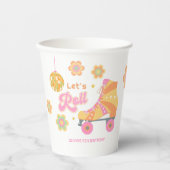 Laten we Roll Meisje Roller Schaatsen Verjaardagsf Papieren Bekers (Voorkant)