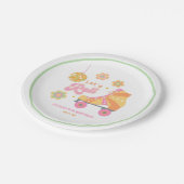 Laten we Roll Meisje Roller Schaatsen Verjaardagsf Papieren Bordje (Gekanteld)