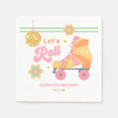 Laten we Roll Meisje Roller Schaatsen Verjaardagsf Servet (Voorkant)