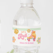 Laten we Roll Meisje Roller Schaatsen Verjaardagsf Waterfles Etiket