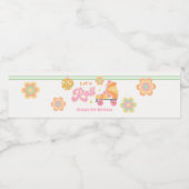 Laten we Roll Meisje Roller Schaatsen Verjaardagsf Waterfles Etiket (Enkel label)