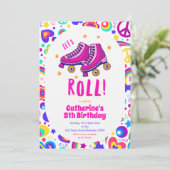 Laten we Roll Pink Birthday Uitnodiging (Staand voorkant)