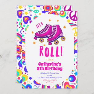 Laten we Roll Pink Birthday Uitnodiging