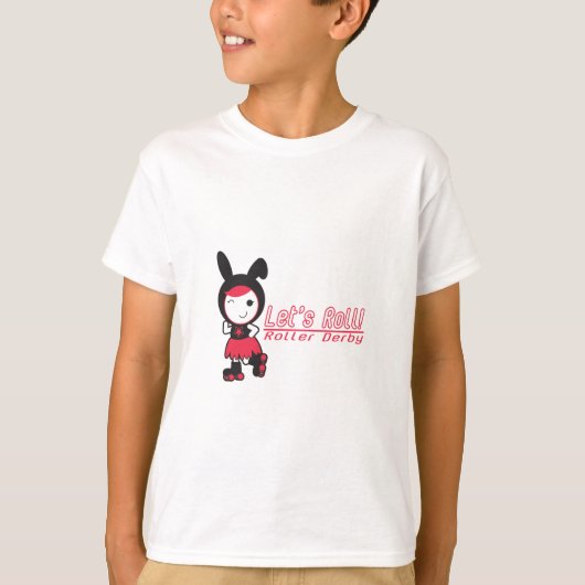 Laten we Roll. Roller Derby T-shirt (Voorkant)