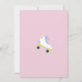 Laten we Roll Roller Schaats Girls Pink Party uitn Kaart (Achterkant)