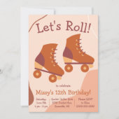 Laten we Roll. Roller Schaats Thmed Birthday Party Kaart (Voorkant)